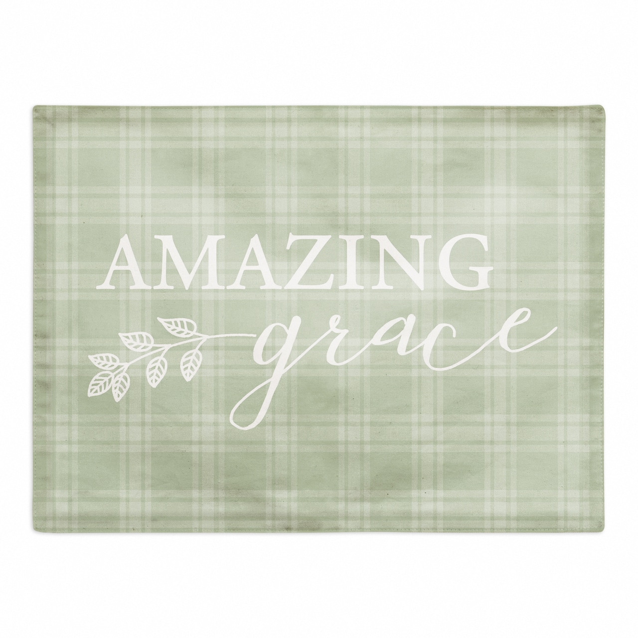 Amazing Grace Green Plaid 3 18" x 14" Poly Twill Placemat